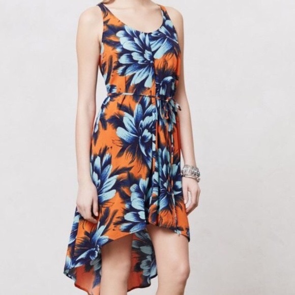 Anthropologie Dresses & Skirts - Anthro Maeve Sunset Hibiscus Hi Low Dress Sz 0